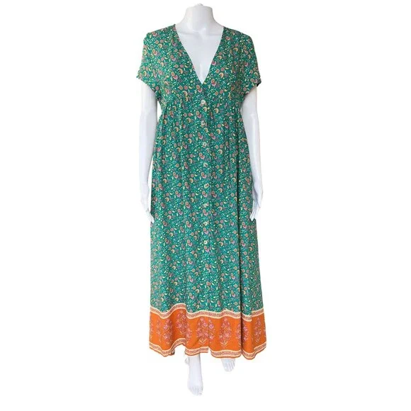 Natural Life Avery Midi Shirt Dress sz M BOHO Babydolll Pockets Cottagecore NEW - Picture 3 of 16